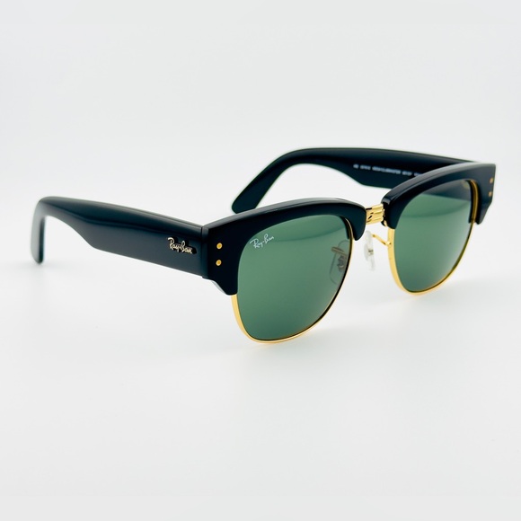 Ray-Ban Mega ClubMaster Sunglasses RB0316S Acetate Black Frame Green Lenses New! - Picture 2 of 12